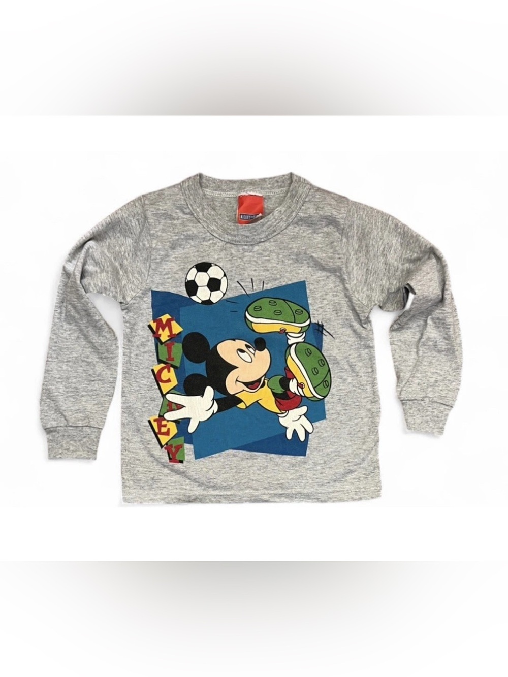 Vintage Disney Mickey For Kids Long Sleeve Tee 4T Made in USA 90s NWOT